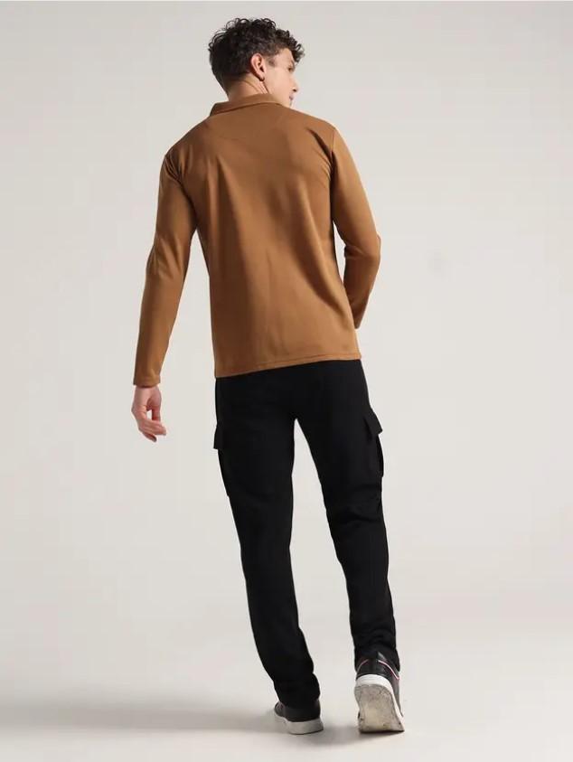 Men’s Modern Mustard Half-Zip T-Shirt with Matching Pants