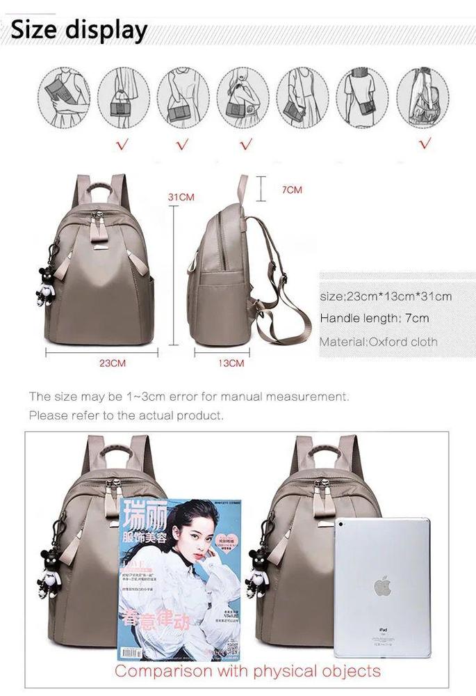Nylon Backpack for Girls – Lightweight Stylish School & Travel Bag with Secure Design
