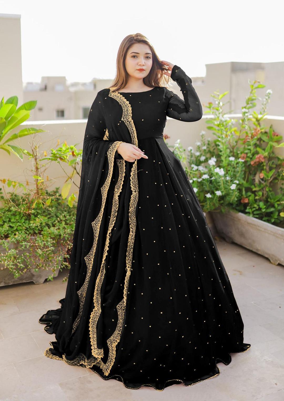 Elegant 3 Pcs Women's Stitched Embroidered Chiffon Suit with Maxi, Dupatta & Trouser